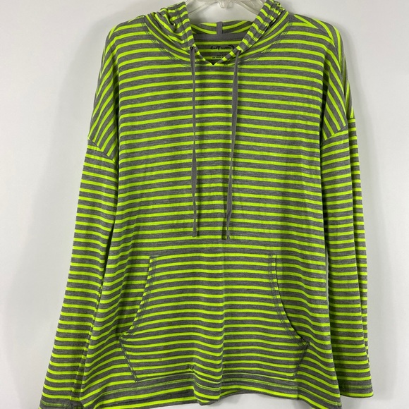 Half Moon Neon Striped L/S pullover Hoodie - Picture 2 of 4